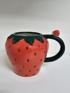 Ban-do Whimsical Strawberry Shaped Ceramic Mug - Red & Green